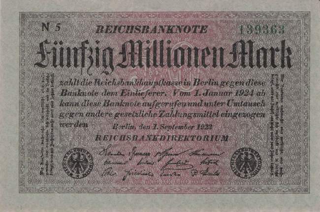 50 Millionen Mark 1923 ro.108c N